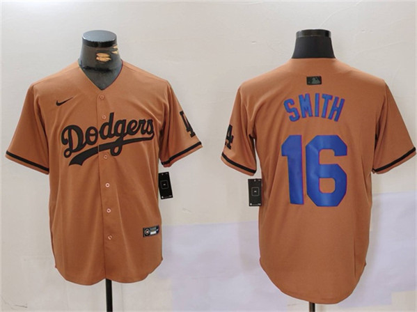 Los Angeles Dodgers #16 Will Smith Brown Cool Base Stitched Jersey